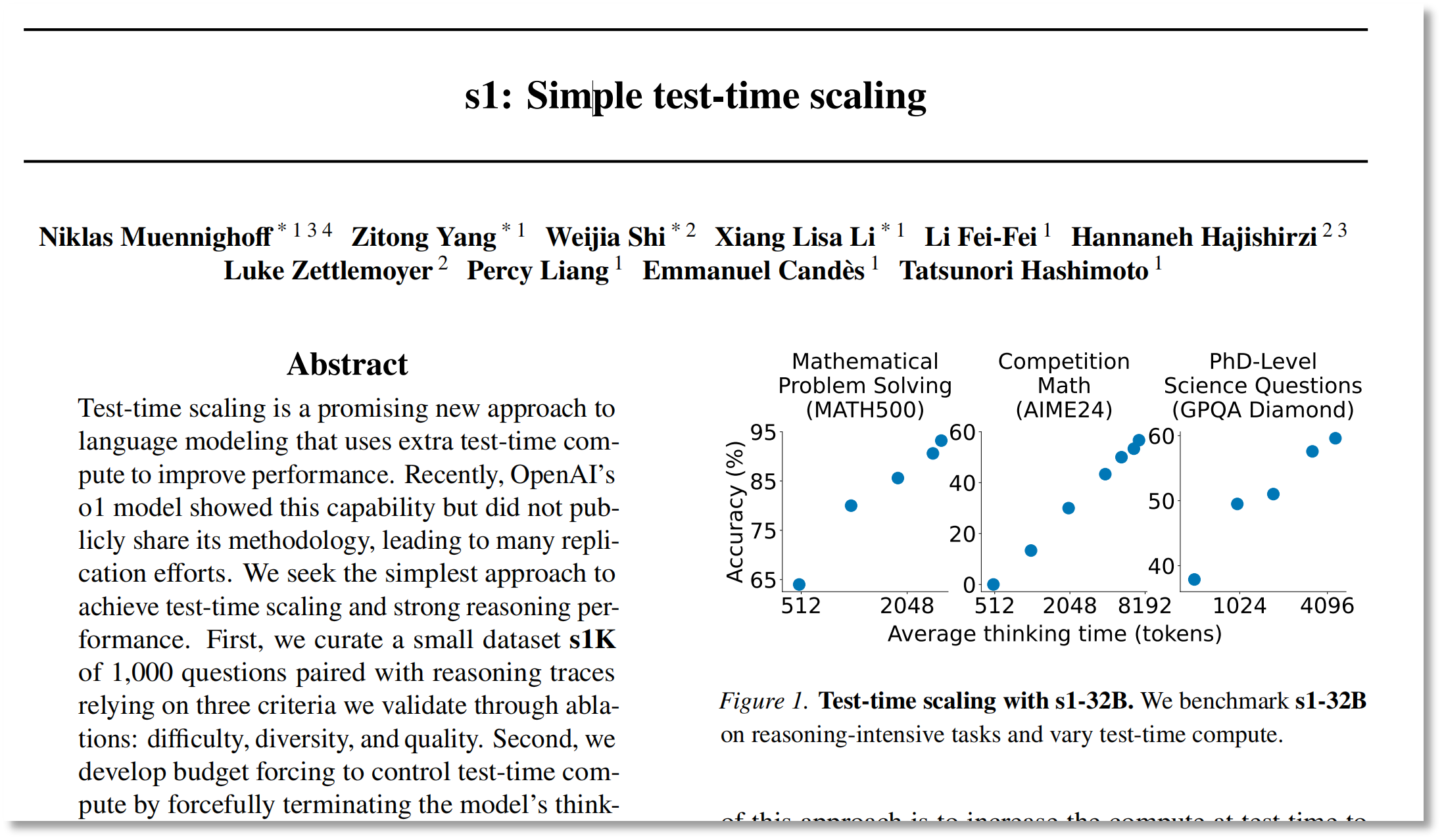 图片来源：论文《s1: Simple test-time scaling》