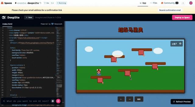 免费的「网页版Cursor」，新版DeepSeek-V3加持，秒秒钟编出一个游戏/APP