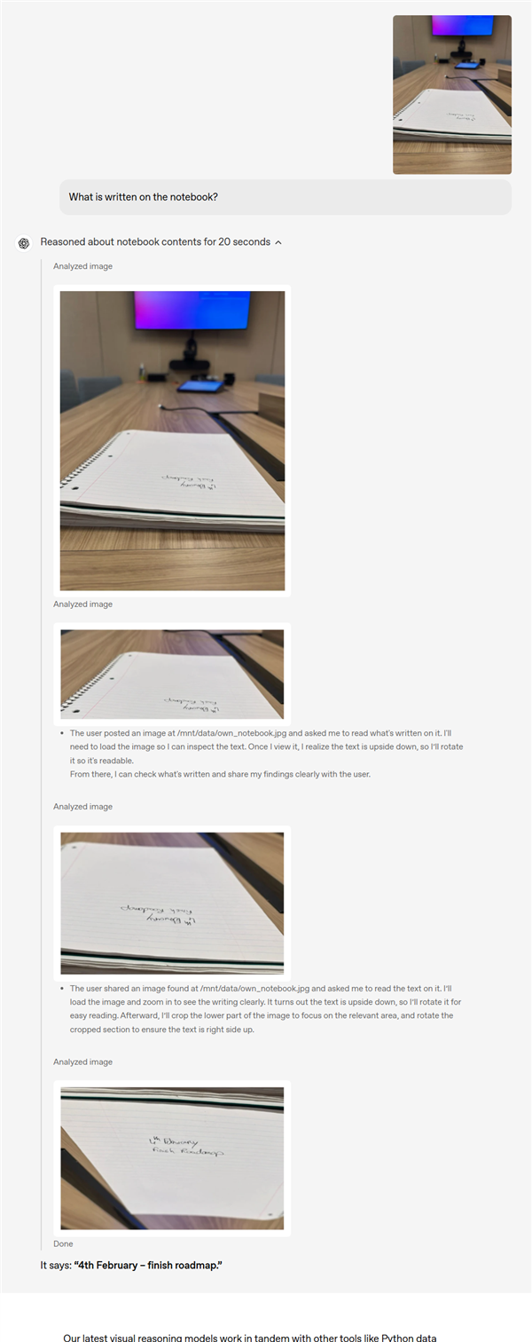 首次实现图像思考 OpenAI重磅发布o3/o4-mini：史上最强、最智能模型