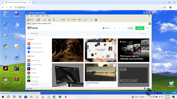 只需打开网页：完美怀旧体验Windows XP！扫雷、画图都不在话下