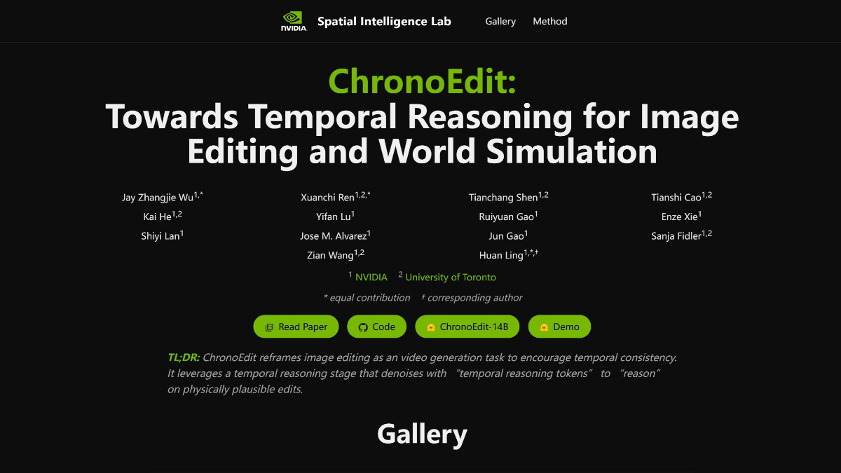 ChronoEdit - 英伟达与多伦多大学联合开源的AI图像编辑框架