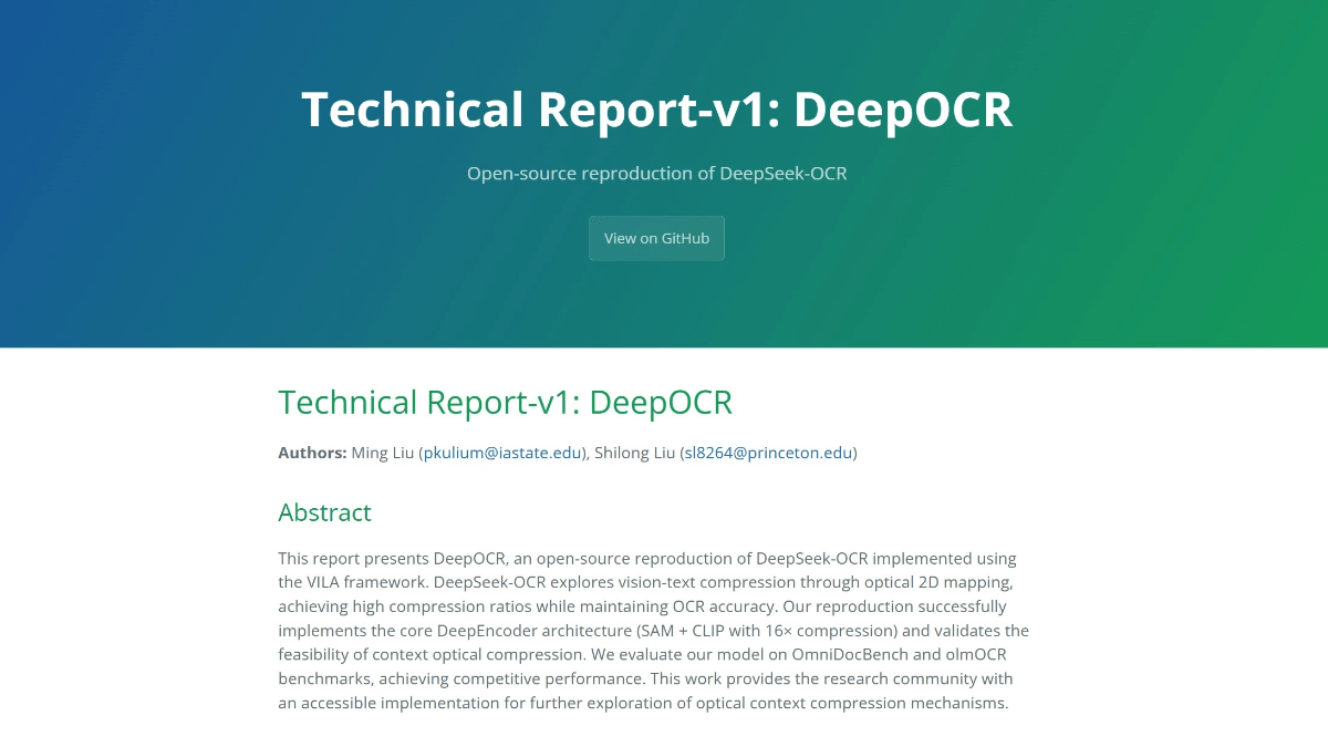 DeepOCR - 基于DeepSeek-OCR模型的开源复刻项目