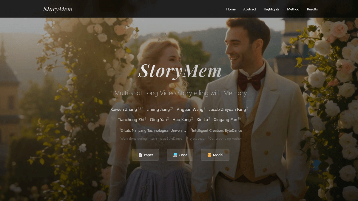 StoryMem - 字节跳动与南洋理工联合开源的AI视频生成系统